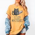Cozy Mysteries Coffee And Novel For Book Lovers Women's Comfort Colors T-Shirt Mustard Cozy Mysteries Coffee And Novel For Book Lovers Women's Comfort Colors T-Shirt Mustard