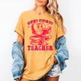 Cupid's Favorite Teacher Valentines Day Heart Book Lover Women's Comfort Colors T-Shirt Mustard