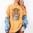 Cute Baby Highland Cow Reading Book Librarian Bookworm Women's Comfort Colors T-Shirt Mustard