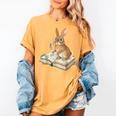 Cute Bunny Reading Book Glasses Bookworm Women's Comfort Colors T-Shirt Mustard