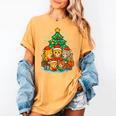Cute Cats Reading Books Christmas Tree Women's Comfort Colors T-Shirt Mustard