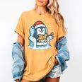 Cute Christmas Penguin Reading Book Cozy Winter Holiday Art Women's Comfort Colors T-Shirt Mustard Cute Christmas Penguin Reading Book Cozy Winter Holiday Art Women's Comfort Colors T-Shirt Mustard