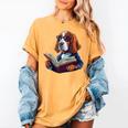 Cute Dog Basset Hound Reading Book Women's Comfort Colors T-Shirt Mustard