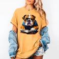 Cute Dog English Bulldog Reading Book Women's Comfort Colors T-Shirt Mustard