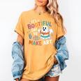 Cute Ghost Book Halloween Spooky Boo School Art Teacher Women's Comfort Colors T-Shirt Mustard Cute Ghost Book Halloween Spooky Boo School Art Teacher Women's Comfort Colors T-Shirt Mustard