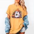 Cute Ghost Drinking Coffee Halloween Reading Book Retro Women's Comfort Colors T-Shirt Mustard Cute Ghost Drinking Coffee Halloween Reading Book Retro Women's Comfort Colors T-Shirt Mustard