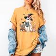 Cute Ghost Reading Book Librarian Book Lover Women's Comfort Colors T-Shirt Mustard Cute Ghost Reading Book Librarian Book Lover Women's Comfort Colors T-Shirt Mustard