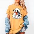 Cute Halloween Ghost Reading Book Women's Comfort Colors T-Shirt Mustard