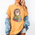 Cute Hedgehog Reading Books Animal Lover Reader Bookworm Women's Comfort Colors T-Shirt Mustard