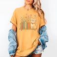 Cute Kawaii Cat Books Flowers Women's Comfort Colors T-Shirt Mustard
