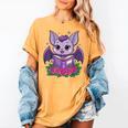 Cute Pastel Goth Bat Reading Book Women's Comfort Colors T-Shirt Mustard Cute Pastel Goth Bat Reading Book Women's Comfort Colors T-Shirt Mustard