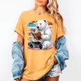 Cute Polar Bear Is Reading a Book Reading Polar Bear Women's Comfort Colors T-Shirt Mustard