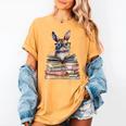 Cute Reading Bunny With Glasses Books Bookworm Reader Book Premium Tri-Blend Women's Comfort Colors T-Shirt Mustard