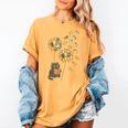 Cute Reading Cat With Kitten Dandelion Flowers Book Lover Women's Comfort Colors T-Shirt Mustard Cute Reading Cat With Kitten Dandelion Flowers Book Lover Women's Comfort Colors T-Shirt Mustard