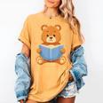 Cute Teddy Bear Reading Book Adorable For Readers Women's Comfort Colors T-Shirt Mustard