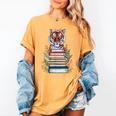 Cute Tiger With Book Floral Bookworm Librarian Book Lover Women's Comfort Colors T-Shirt Mustard Cute Tiger With Book Floral Bookworm Librarian Book Lover Women's Comfort Colors T-Shirt Mustard