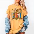 Cute Wildflower Book School Counseling Life School Counselor Women's Comfort Colors T-Shirt Mustard