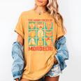 DCC Many Faces Of Mordecai Grid Gamer Series Book Women's Comfort Colors T-Shirt Mustard