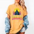 Death Gothic Support Your Local Library Lovers Book Women's Comfort Colors T-Shirt Mustard