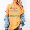 Dogs Books Coffee Plant Lover Gardening Cute Mom Life Women's Comfort Colors T-Shirt Mustard