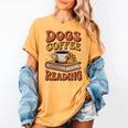 Dogs Coffee Reading Book Lover Women's Comfort Colors T-Shirt Mustard