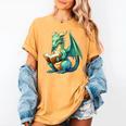 Dragon With Book Women's Comfort Colors T-Shirt Mustard Dragon With Book Women's Comfort Colors T-Shirt Mustard