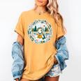 Duck Wilderness Book Reading Illustration Floral Women's Comfort Colors T-Shirt Mustard
