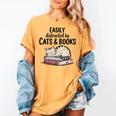 Easily Distracted By Cats And Books Cute Book Lover Women's Comfort Colors T-Shirt Mustard Easily Distracted By Cats And Books Cute Book Lover Women's Comfort Colors T-Shirt Mustard