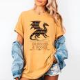Easily Distracted By Dragons And Books Library Dragon Lover Women's Comfort Colors T-Shirt Mustard