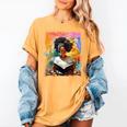 Educated Afro Girl Reading Book Lover History Month Women's Comfort Colors T-Shirt Mustard Educated Afro Girl Reading Book Lover History Month Women's Comfort Colors T-Shirt Mustard