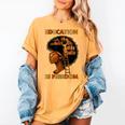Education Is Freedom Teacher Book Black History Month Women's Comfort Colors T-Shirt Mustard