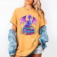 Fantasy Dragon Reading Books Bookworm Women's Comfort Colors T-Shirt Mustard Fantasy Dragon Reading Books Bookworm Women's Comfort Colors T-Shirt Mustard