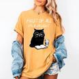 First Of All I’m A Delight Cute Cat Books Coffee Humor Women's Comfort Colors T-Shirt Mustard