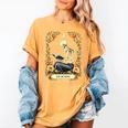 Floral Tarot Card The Reader Skeleton Reading Book Women's Comfort Colors T-Shirt Mustard
