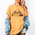 Freadom Anti Banned Books Lovers Reading Librarian Bookworm Women's Comfort Colors T-Shirt Mustard