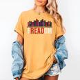 Freadom Shelf Read Reading Book Librarian Men Women Kids Women's Comfort Colors T-Shirt Mustard