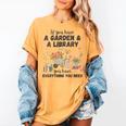 Gardening & Library Lover Books Reading Plants Cute Women's Comfort Colors T-Shirt Mustard