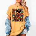 Geometric History Educated Women Reading Book Melanin Women's Comfort Colors T-Shirt Mustard