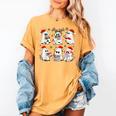 Ghost Book Reading Christmas Books Lover Teacher Kids Women's Comfort Colors T-Shirt Mustard