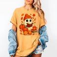 Ghost Reading Book Lovers Autumn Fall Halloween Women's Comfort Colors T-Shirt Mustard