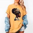 Girl Crown Of Books African Teacher Black History BHM Women's Comfort Colors T-Shirt Mustard