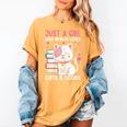 Girl Who Loves Cats And Books Cute Women's Comfort Colors T-Shirt Mustard Girl Who Loves Cats And Books Cute Women's Comfort Colors T-Shirt Mustard