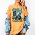 Godzilla Ocean Scene Comic Book Illustration Movie Monster Women's Comfort Colors T-Shirt Mustard Godzilla Ocean Scene Comic Book Illustration Movie Monster Women's Comfort Colors T-Shirt Mustard