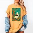 Groovy Ghost Reading Book Cat Halloween Ghost Teacher Women's Comfort Colors T-Shirt Mustard Groovy Ghost Reading Book Cat Halloween Ghost Teacher Women's Comfort Colors T-Shirt Mustard