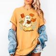 Halloween Cute Ghost Shirt Reading Books Ghost Women's Comfort Colors T-Shirt Mustard Halloween Cute Ghost Shirt Reading Books Ghost Women's Comfort Colors T-Shirt Mustard