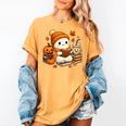 Halloween Ghost Reading Book Lovers Coffee Girl Women Women's Comfort Colors T-Shirt Mustard Halloween Ghost Reading Book Lovers Coffee Girl Women Women's Comfort Colors T-Shirt Mustard