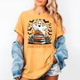 Haunted By My TBR Boo Halloween Book Lover Librarian Women's Comfort Colors T-Shirt Mustard