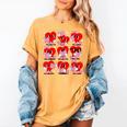 Heart Reading Books Valentine Teacher Boys Girls Book Lover Women's Comfort Colors T-Shirt Mustard