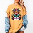 Highland Cow Book Floral Bookworm Women's Comfort Colors T-Shirt Mustard Highland Cow Book Floral Bookworm Women's Comfort Colors T-Shirt Mustard