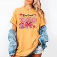 HUGvyn One Loved Teacher Valentine Book Heart Reading Bow Women's Comfort Colors T-Shirt Mustard HUGvyn One Loved Teacher Valentine Book Heart Reading Bow Women's Comfort Colors T-Shirt Mustard